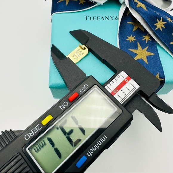 RARE Tiffany & Co. 18K Yellow Gold Diamond Letter W Rectangular Tag Charm - Picture 7 of 9